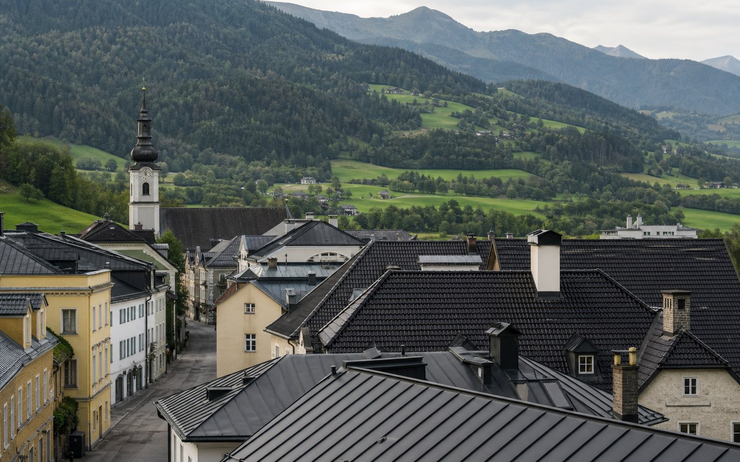 Dachlandschaft in Österreich